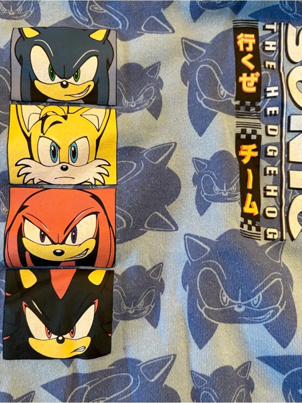 Sonic The Hedgehog Crewneck Blue Kids Graphic Sweatshirt